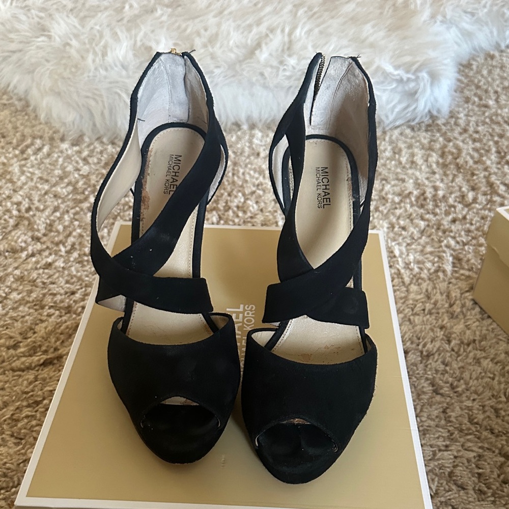 Michael Kors Black Strappy Heels